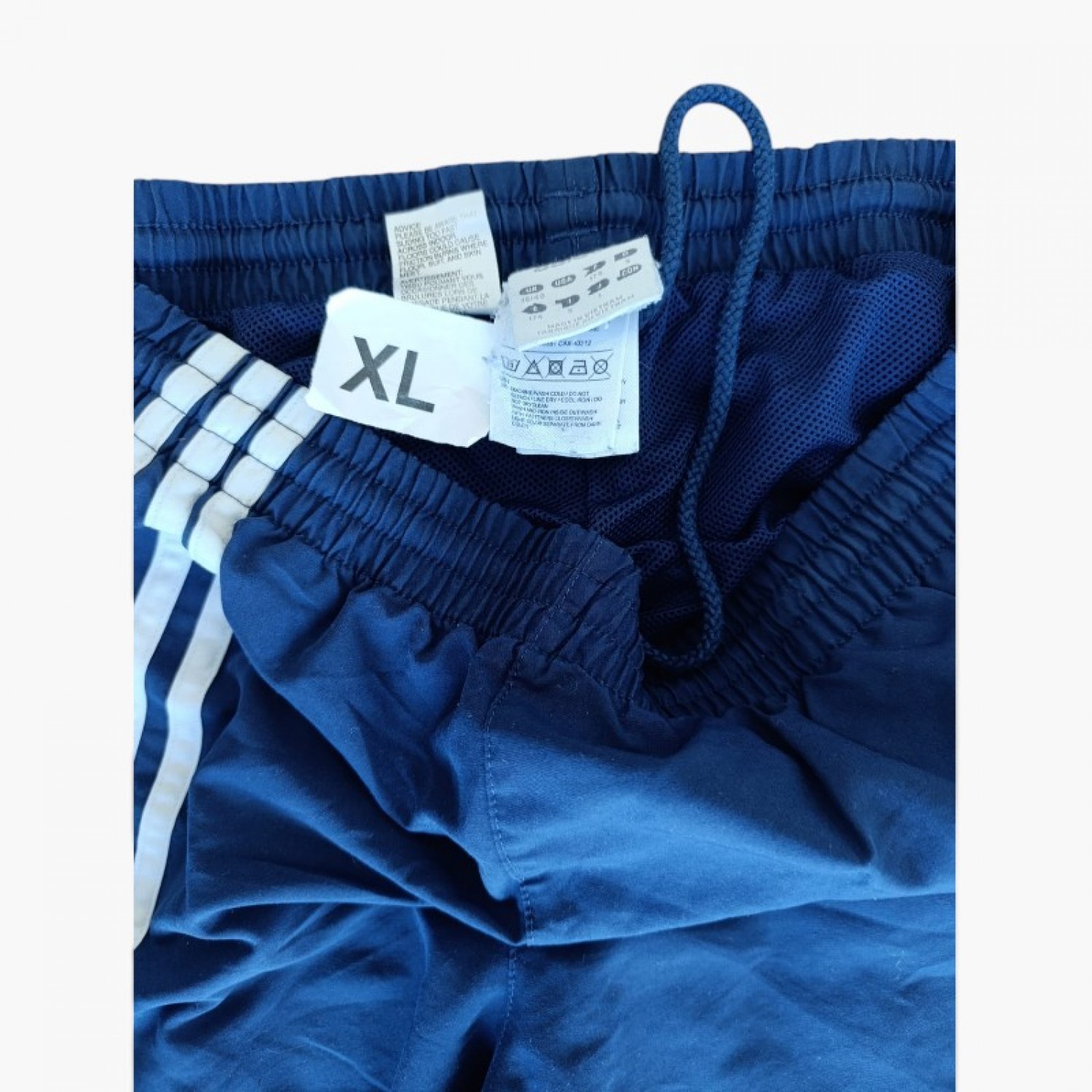 Adidas Μπλε Παντελόνι Track με Τρεις Ρίγες – Μέγεθος XL / Pre-Owned