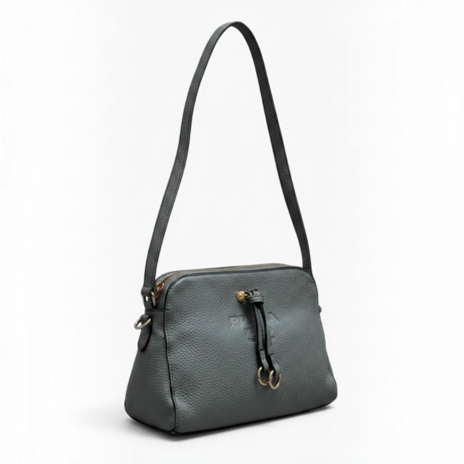Prada Grey Double Zip Shoulder Bag / Pre-Owned
