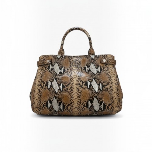 Snake Print Structured Handbag / Pre-Owned