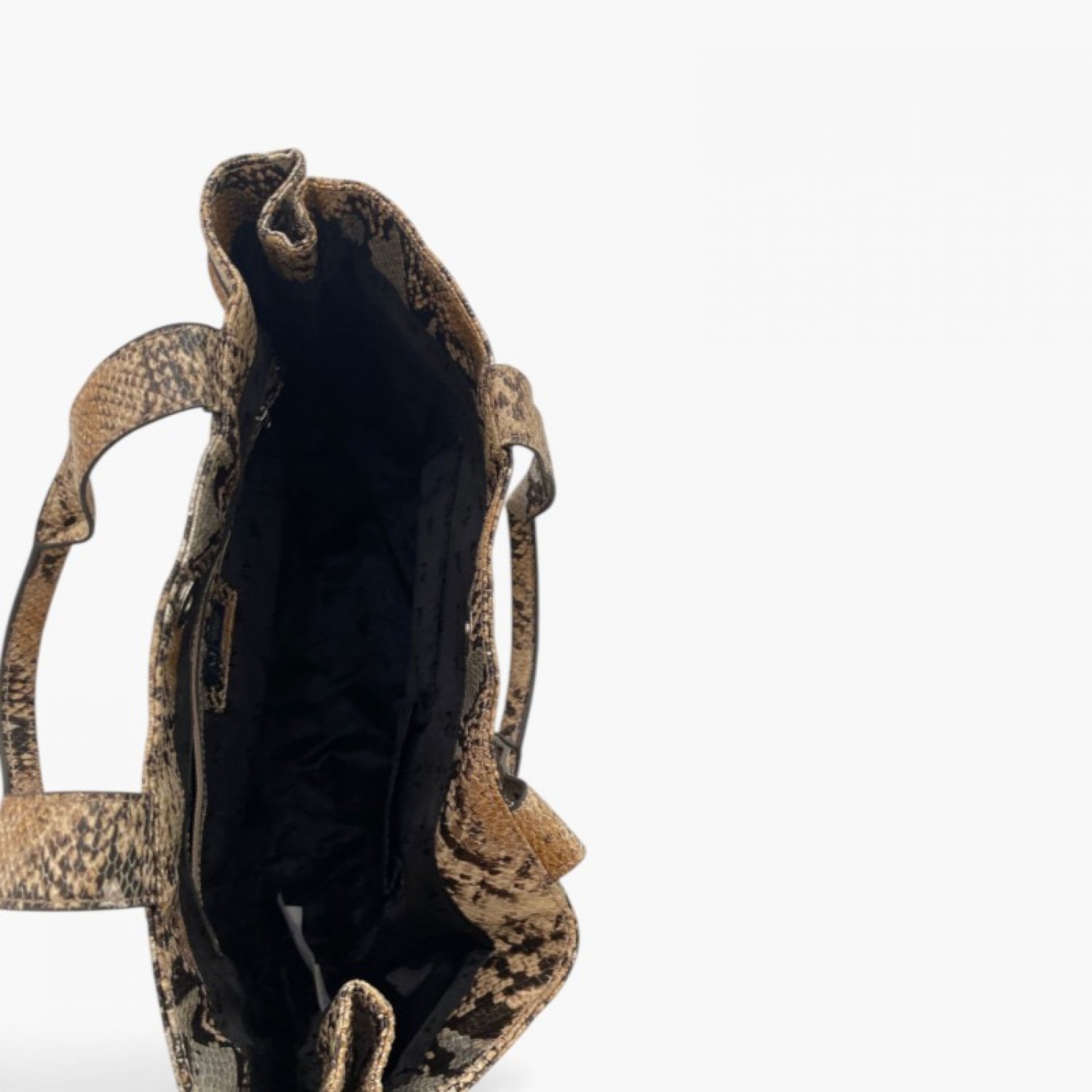 Snake Print Structured Handbag / Pre-Owned