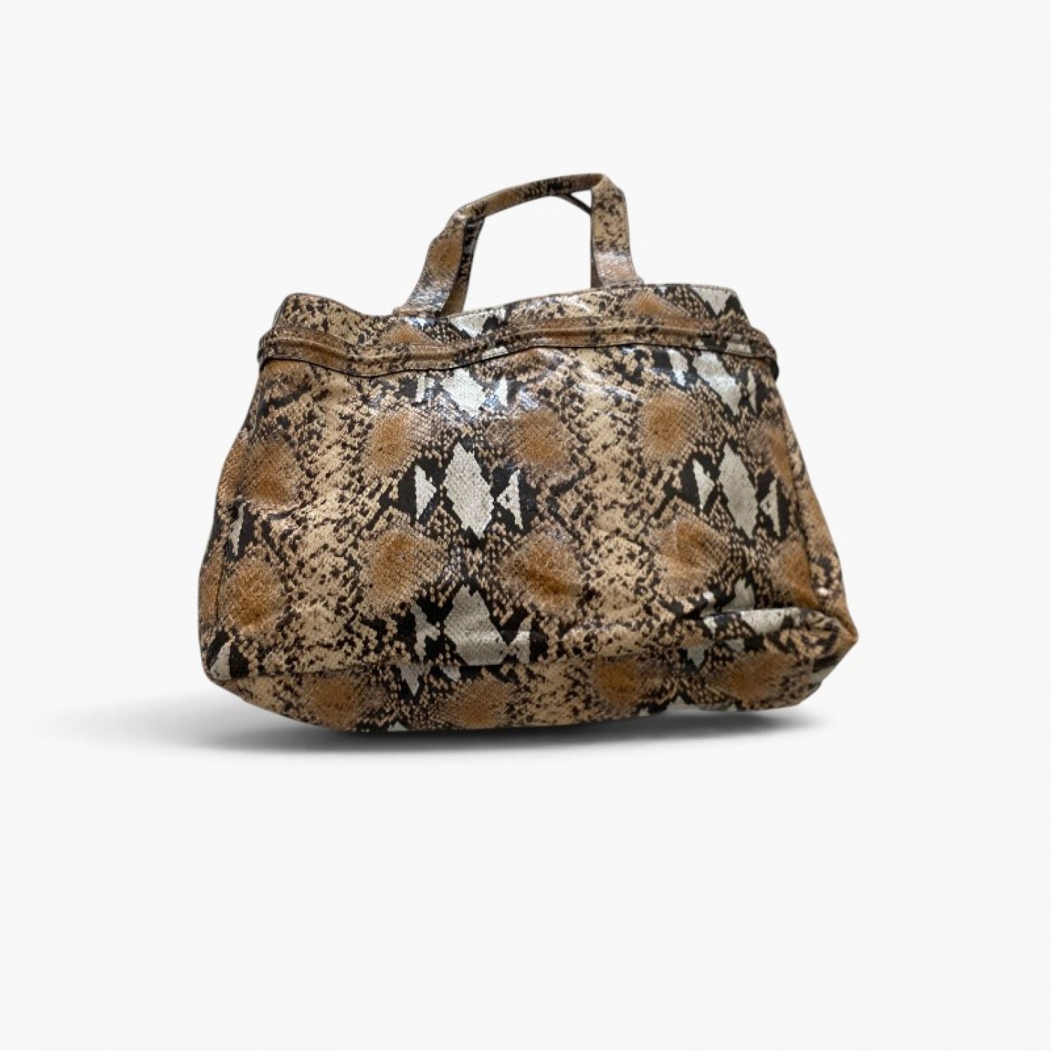 Snake Print Structured Handbag / Pre-Owned
