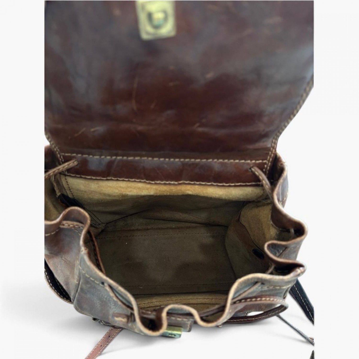 Vintage Brown Leather Backpack / Pre-Owned