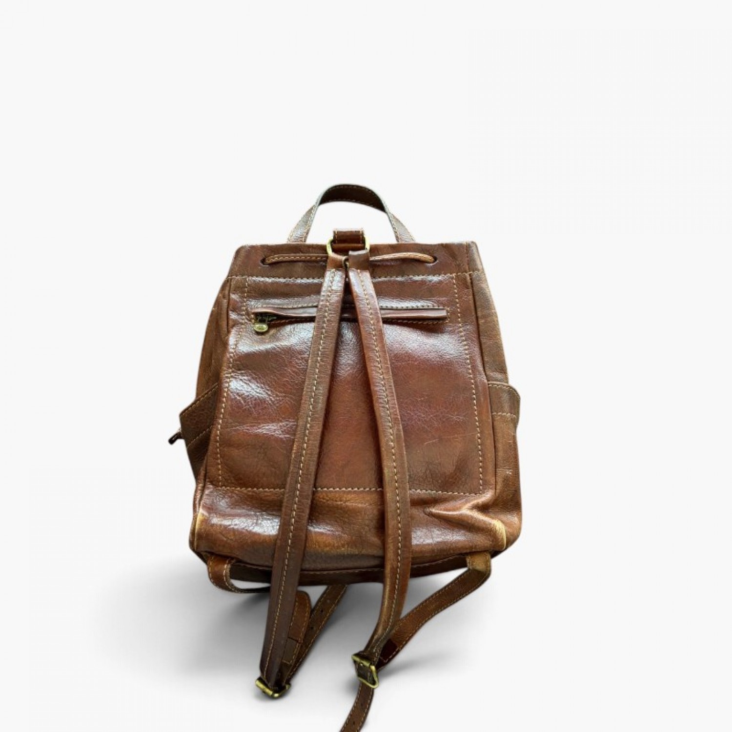 Vintage Brown Leather Backpack / Pre-Owned