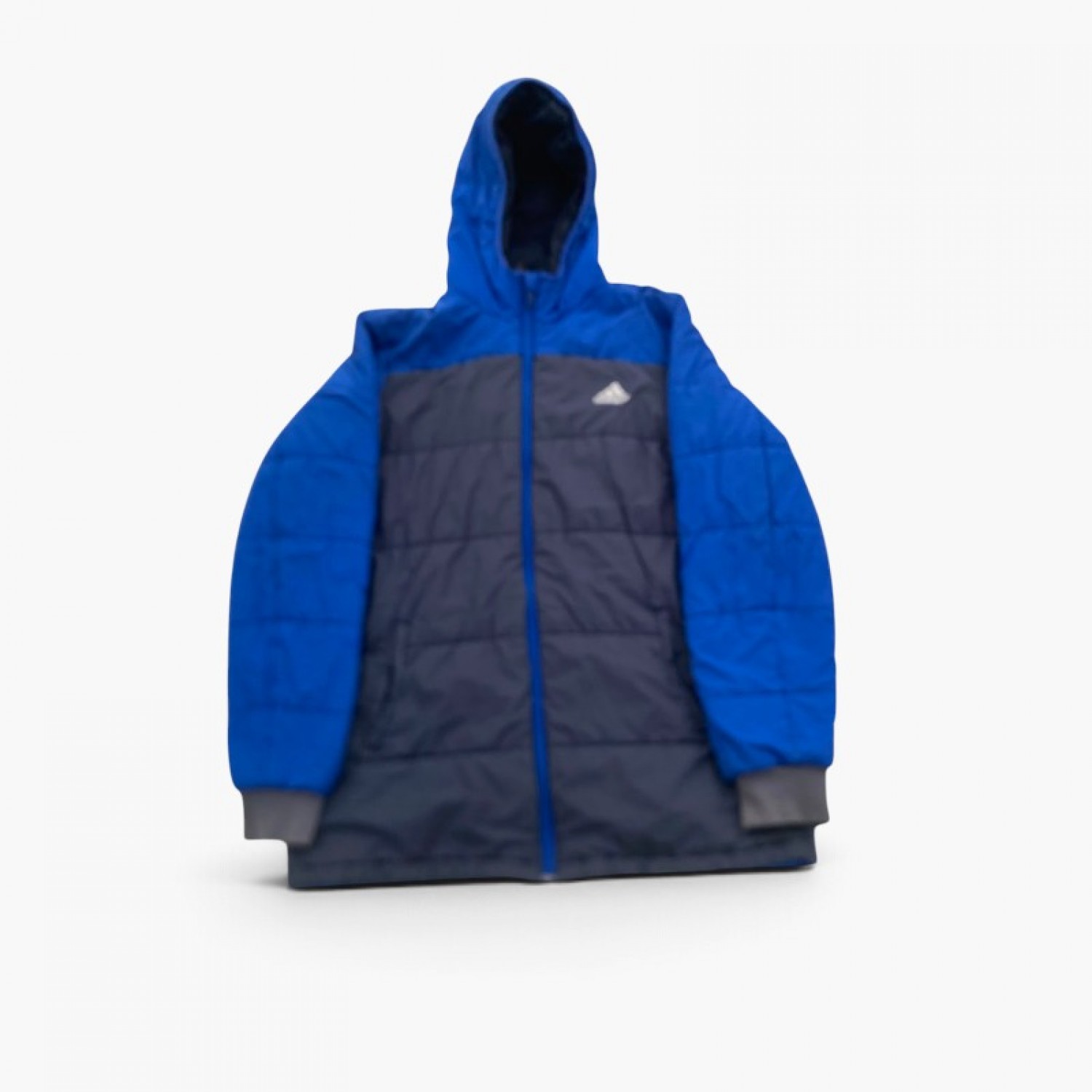 Adidas Blue Hooded Puffer Jacket / Pre-Owned