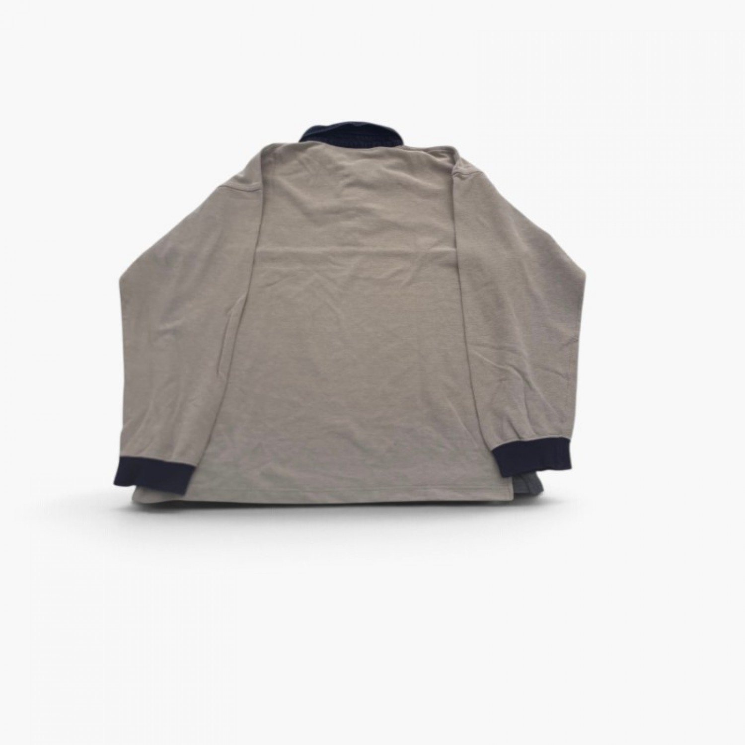 Lacoste Navy Beige Long Sleeve Polo Shirt / Pre-Owned