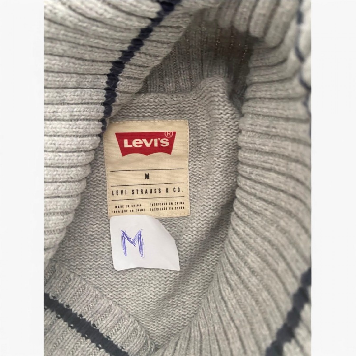 Levi's Grey V Neck Knit Sweater / Pre-Owned