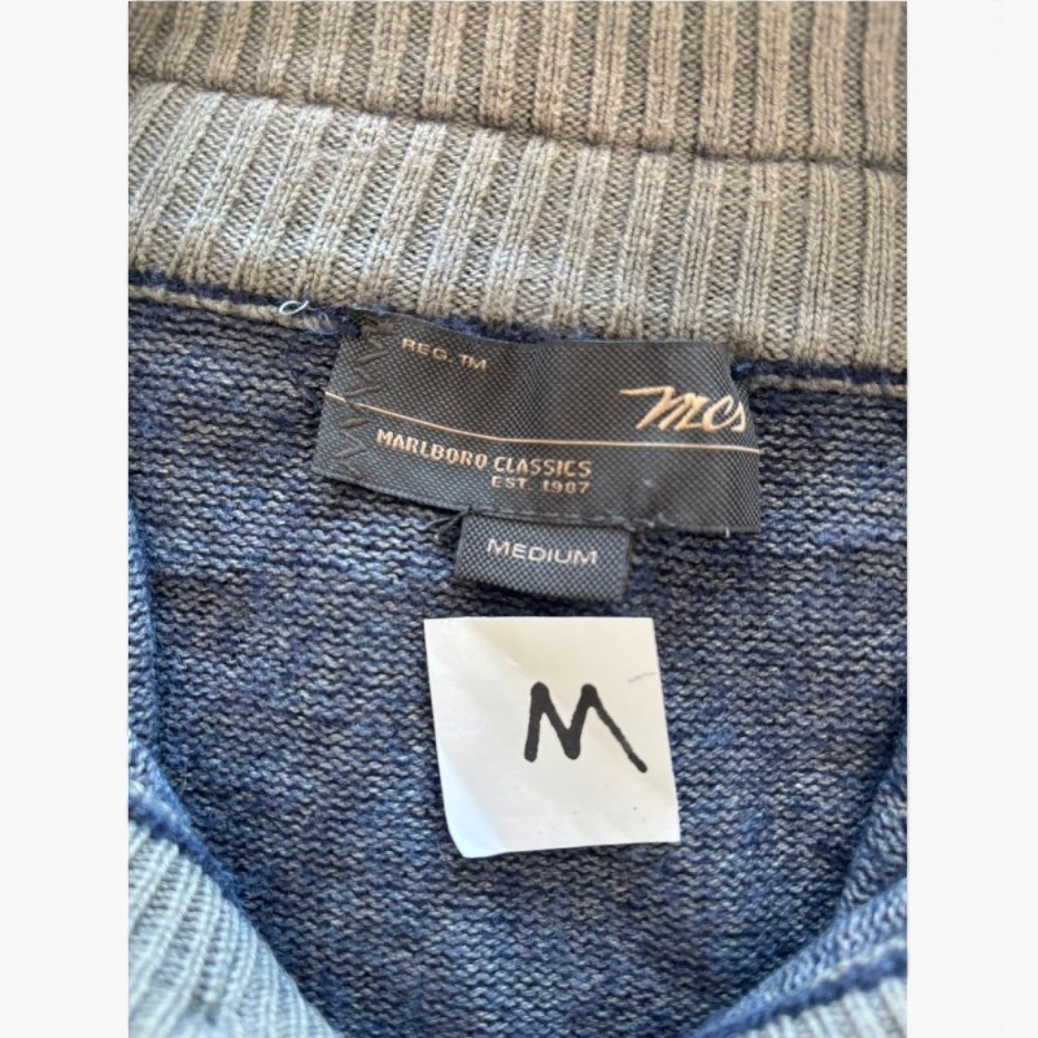 Marlboro Classics Men's Button Neck Knit Sweater - Size M / Pre-Owned