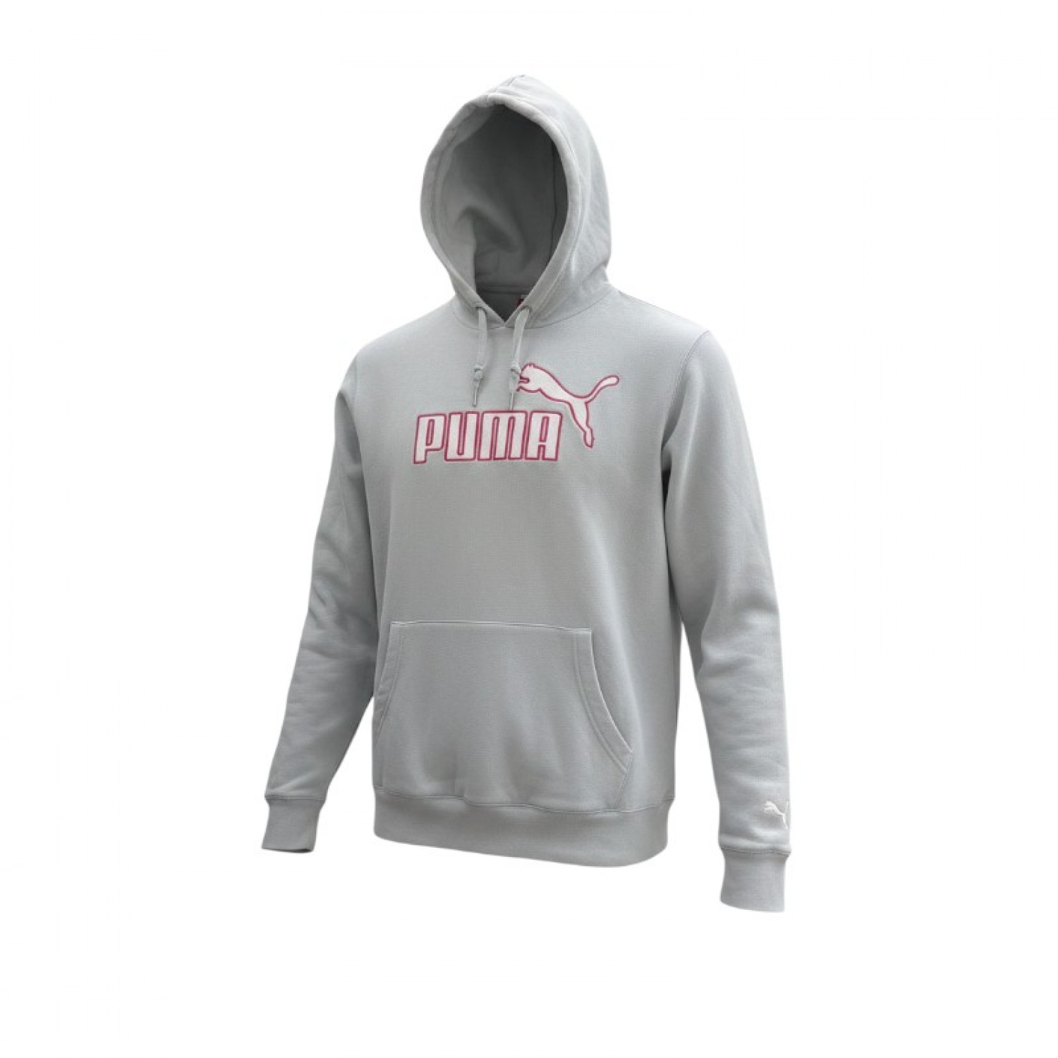 Puma Ανοιχτό Γκρι Φούτερ Hoodie με Κόκκινο Λογότυπο – Μέγεθος XL / Pre-Owned