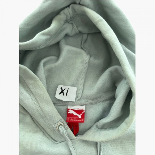 Puma Ανοιχτό Γκρι Φούτερ Hoodie με Κόκκινο Λογότυπο – Μέγεθος XL / Pre-Owned