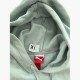 Puma Ανοιχτό Γκρι Φούτερ Hoodie με Κόκκινο Λογότυπο – Μέγεθος XL / Pre-Owned