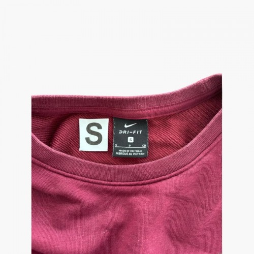 Nike Dri-FIT Γυναικεία Μπορντό Cropped Φούτερ Μπλούζα – Μέγεθος S / Pre-Owned