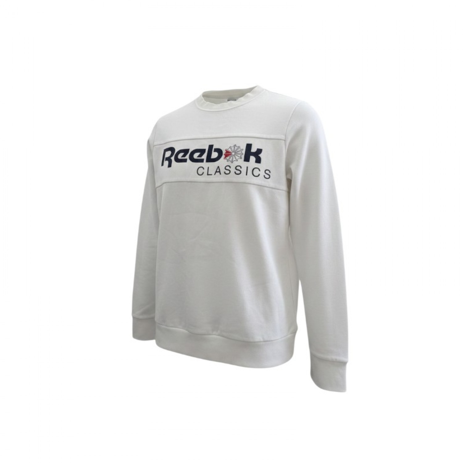 Reebok Classics Εκρού Φούτερ Μπλούζα με Μεγάλο Λογότυπο – Μέγεθος M / Pre-Owned