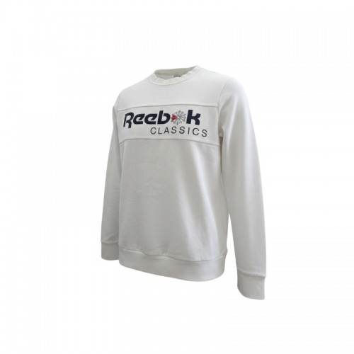 Reebok Classics Εκρού Φούτερ Μπλούζα με Μεγάλο Λογότυπο – Μέγεθος M / Pre-Owned