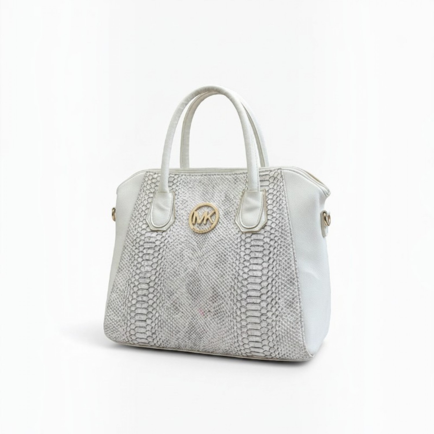 Michael Kors Ανοιχτό Γκρι Τσάντα Χειρός με Snake Print / Pre-Owned