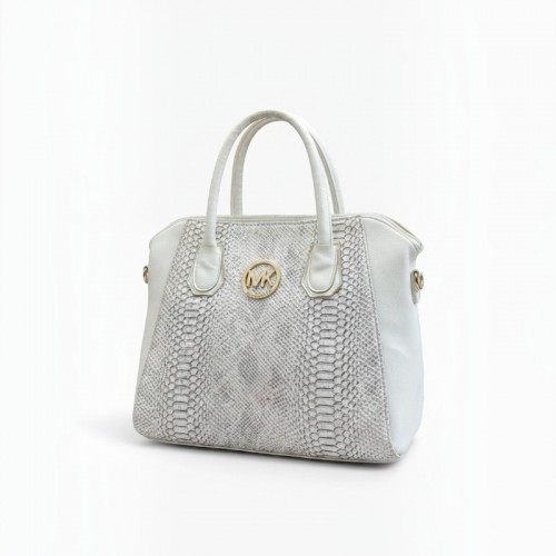 Michael Kors Ανοιχτό Γκρι Τσάντα Χειρός με Snake Print / Pre-Owned