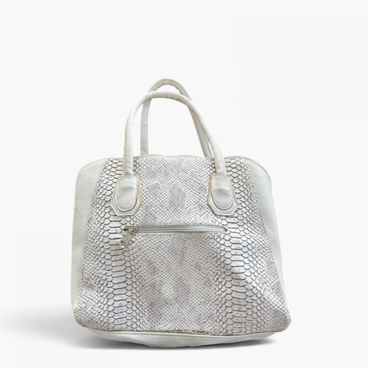 Michael Kors Ανοιχτό Γκρι Τσάντα Χειρός με Snake Print / Pre-Owned