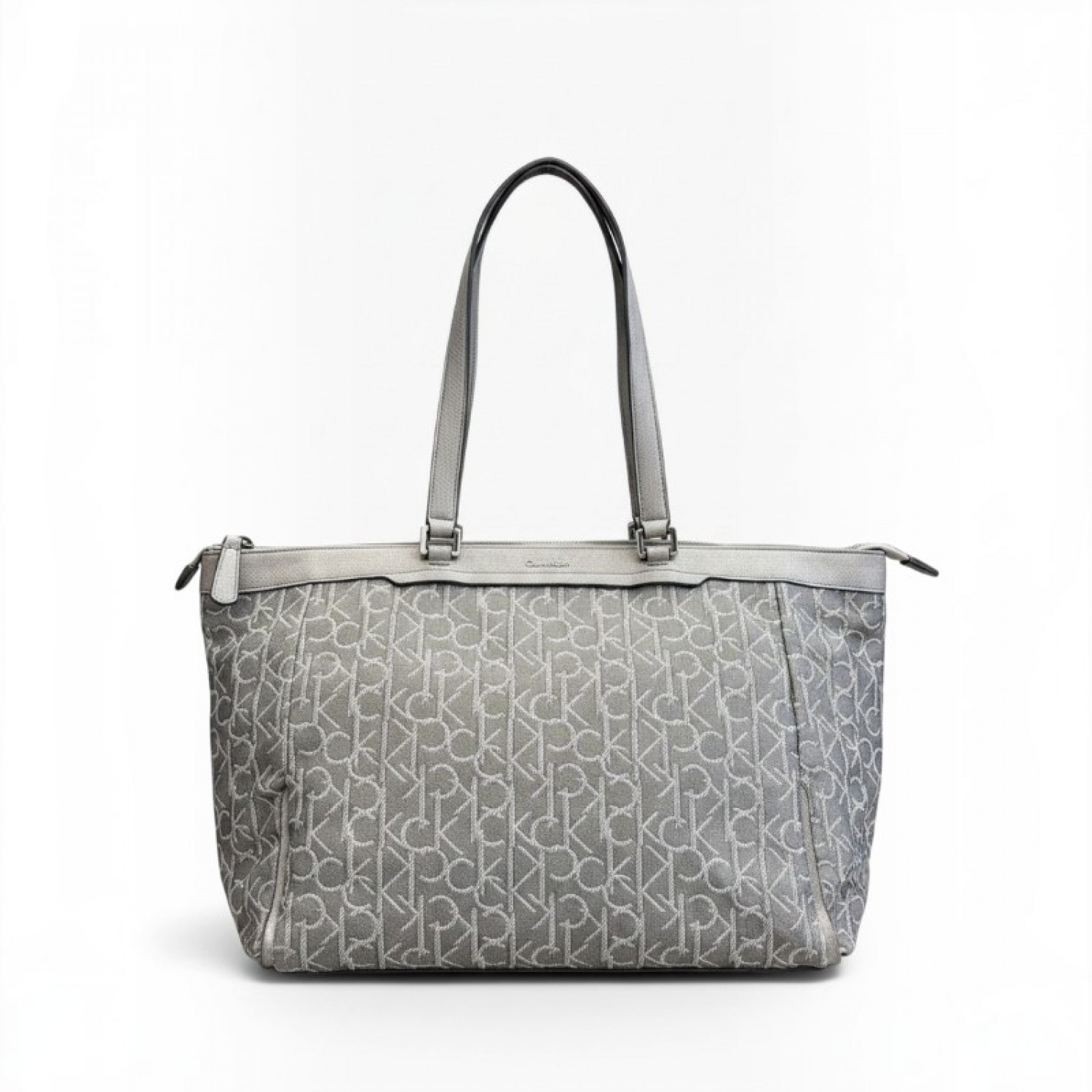 Calvin Klein Γκρι Monogram Τσάντα Ώμου Tote / Pre-Owned