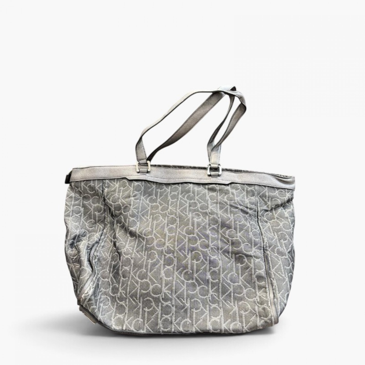 Calvin Klein Γκρι Monogram Τσάντα Ώμου Tote / Pre-Owned