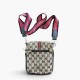 Gucci Μπεζ GG Monogram Τσάντα Χιαστί με Ριγέ Ιμάντα / Pre-Owned