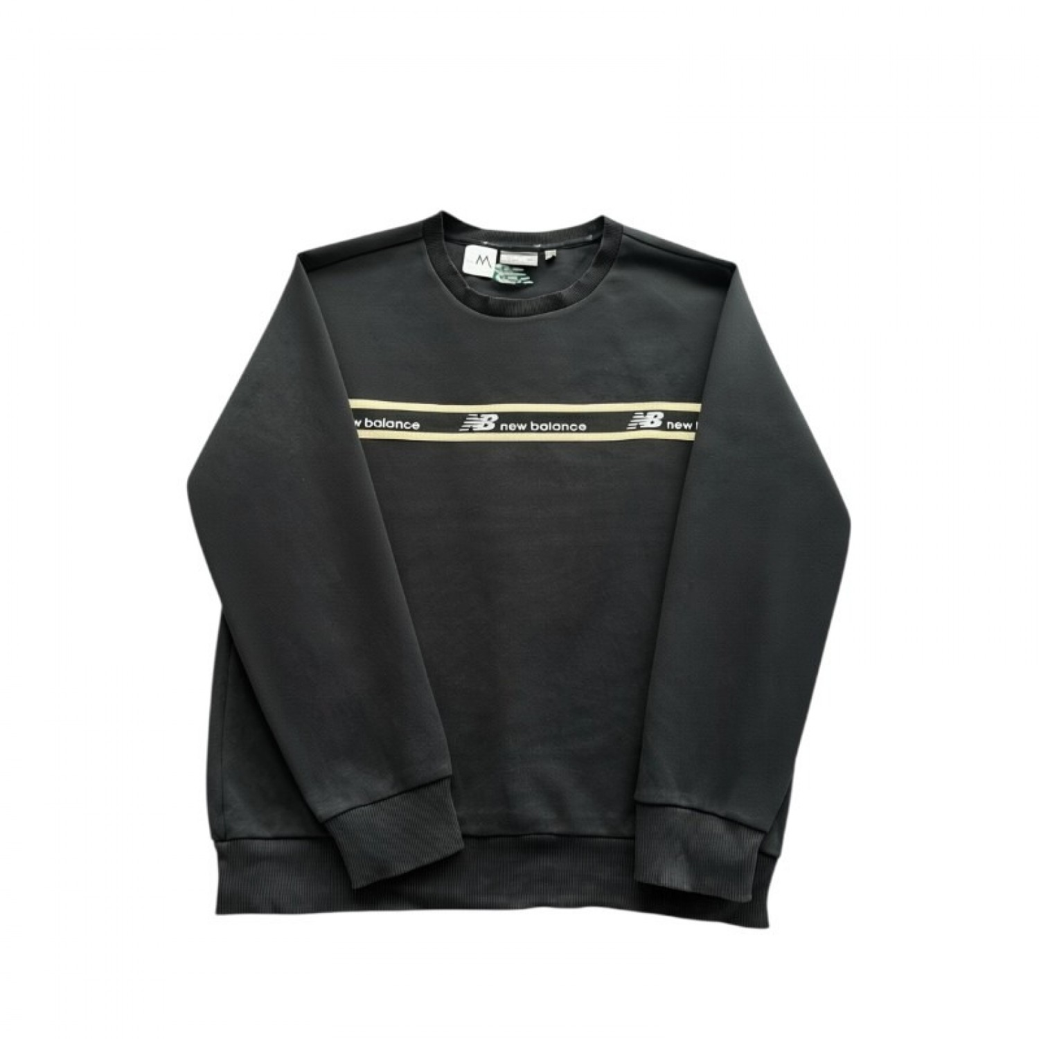 New Balance Stripe Crewneck Sweatshirt – Black – M