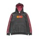 Adidas Patterned Pullover Hoodie – Black & Red – L
