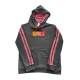 Adidas Patterned Pullover Hoodie – Black & Red – L