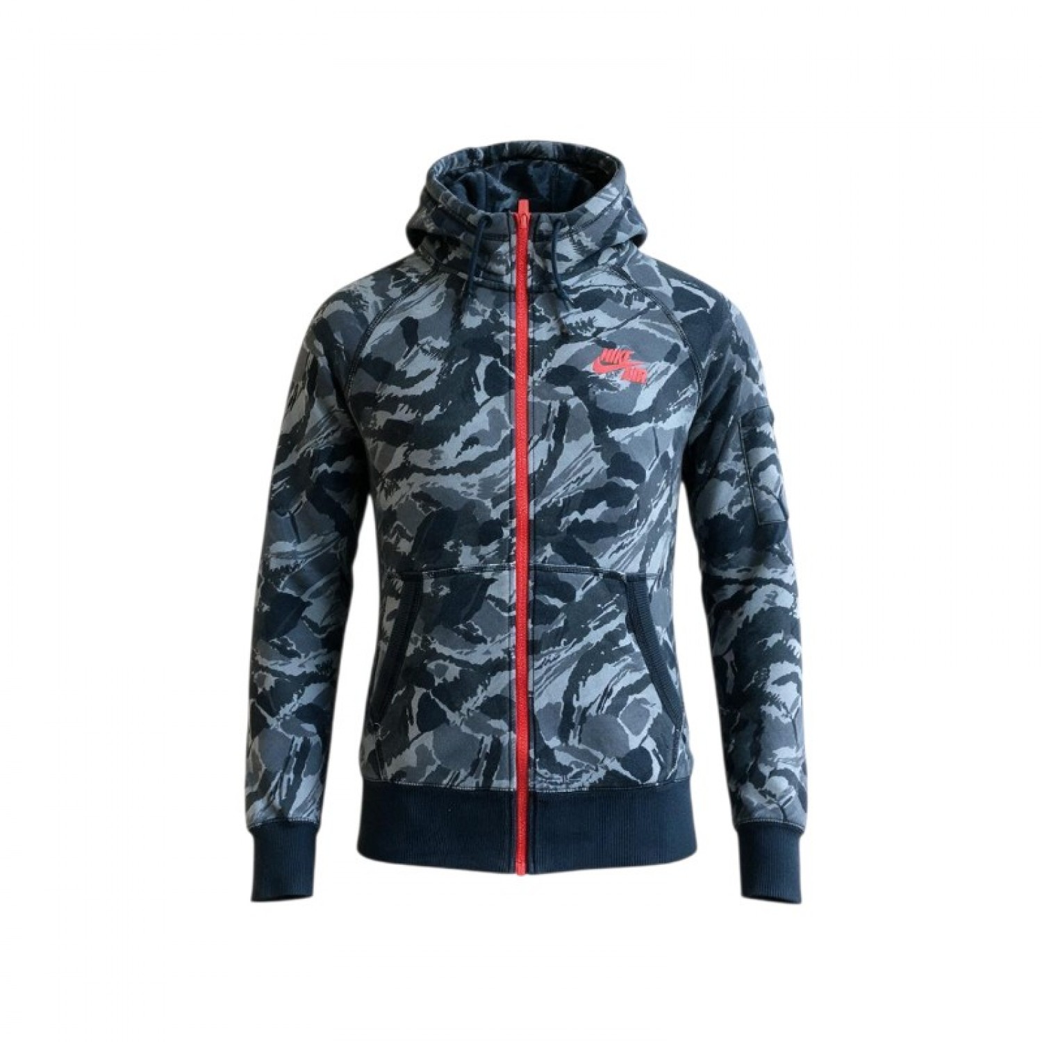 Nike Camo Full-Zip Hoodie – Black & Grey – XL