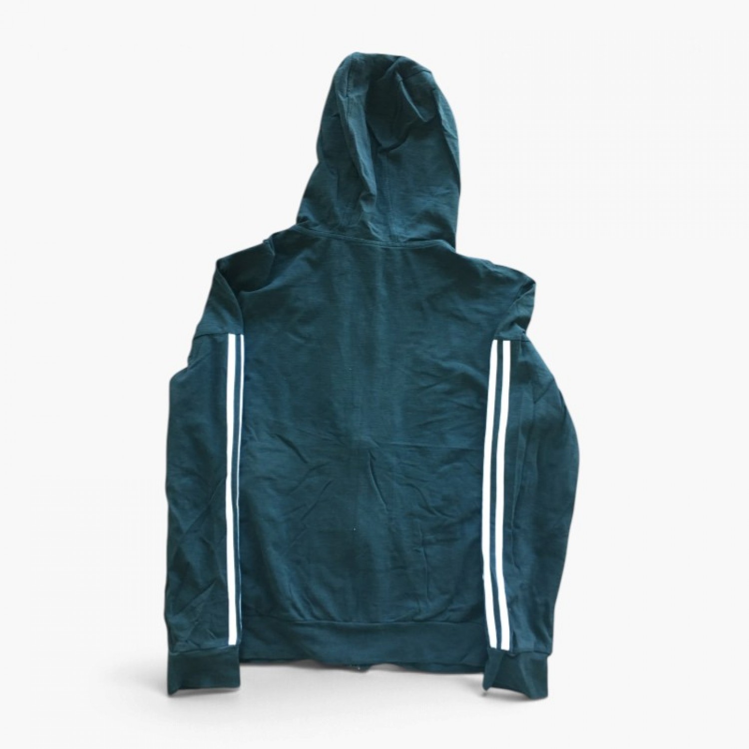 Adidas Three-Stripe Full-Zip Hoodie – Dark Teal – M
