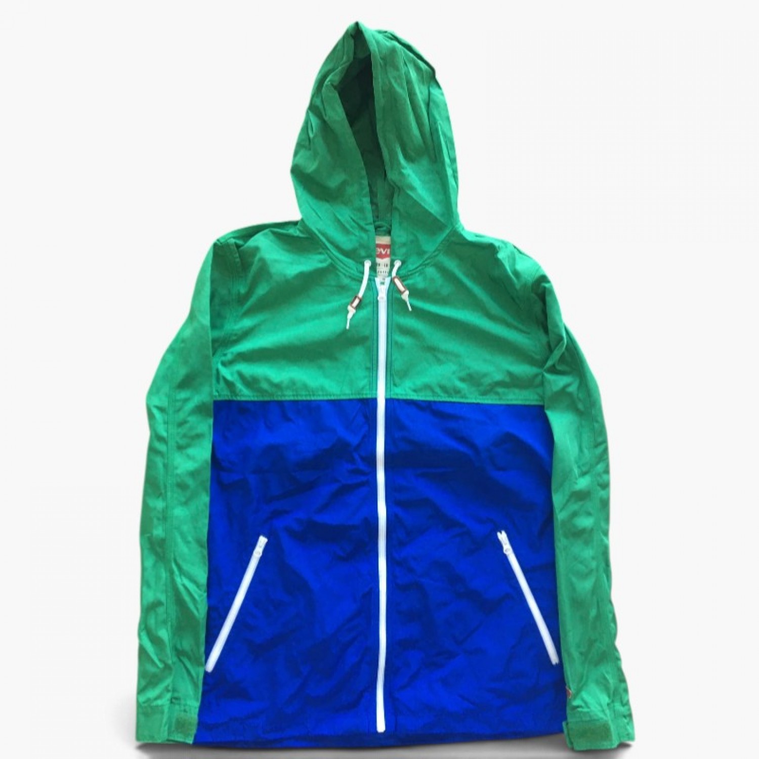 Levi’s Colorblock Hooded Jacket – Green & Blue – XL