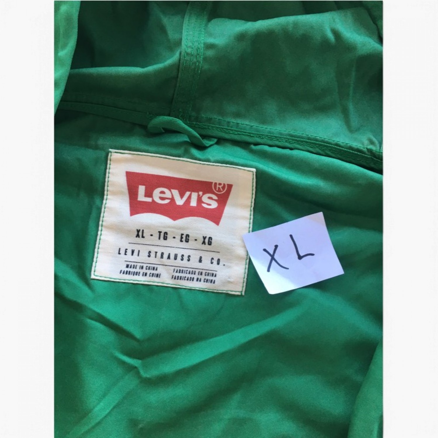 Levi’s Colorblock Hooded Jacket – Green & Blue – XL