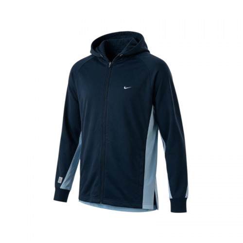 Nike Colorblock Full-Zip Hoodie – Navy & Light Grey – L