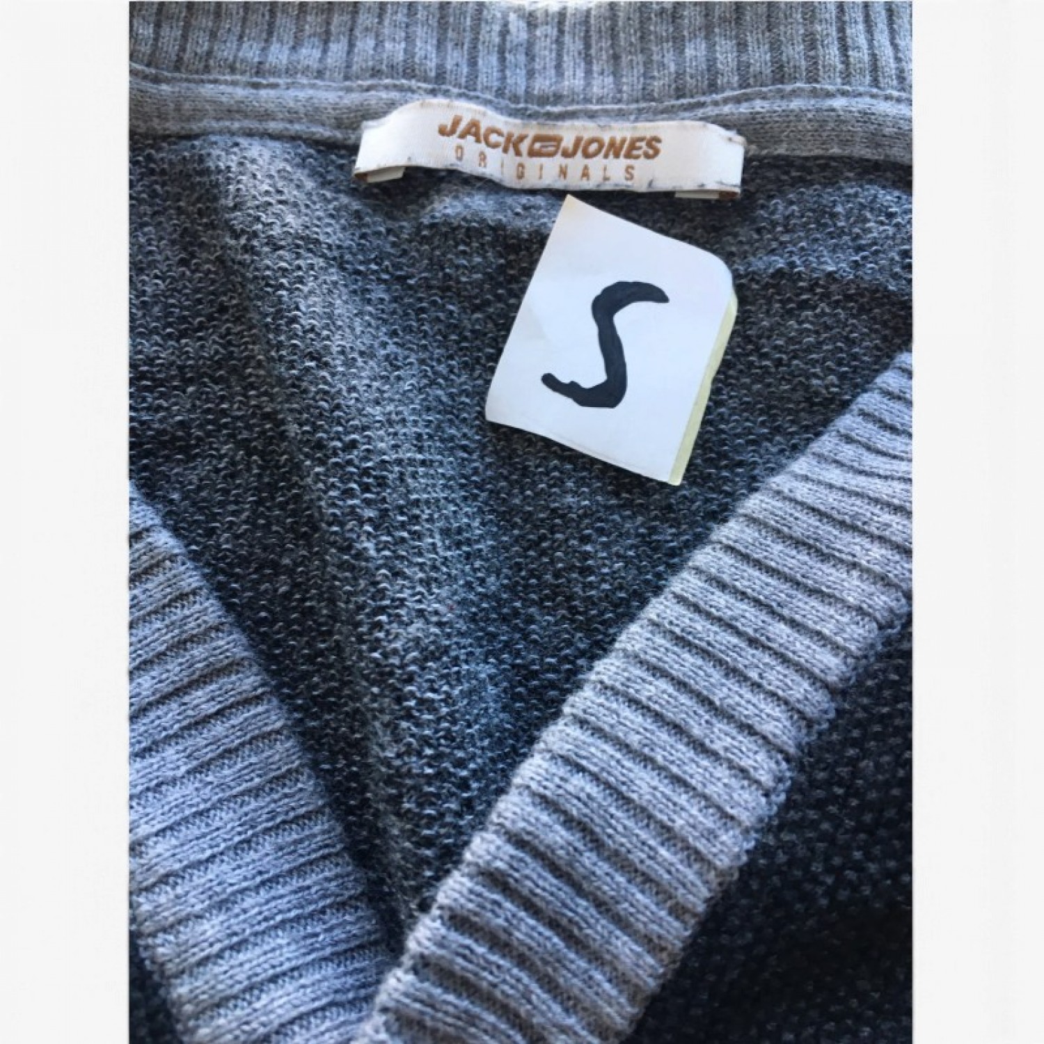 Jack & Jones Colorblock Knit Cardigan – Grey & Navy –