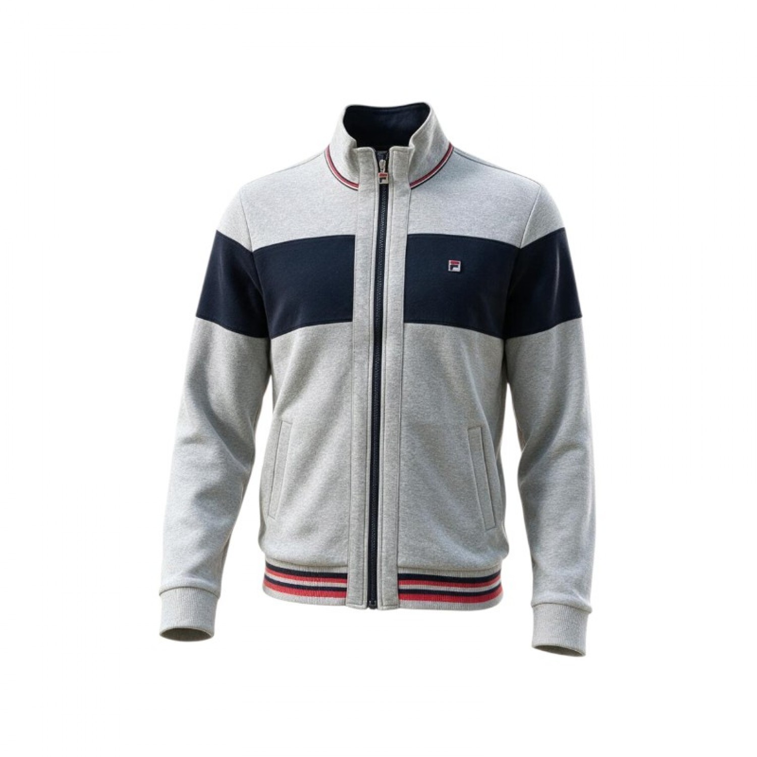 Fila Colorblock Full-Zip Jacket – Grey & Navy – L