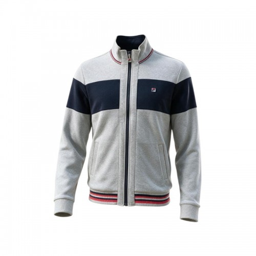 Fila Colorblock Full-Zip Jacket – Grey & Navy – L