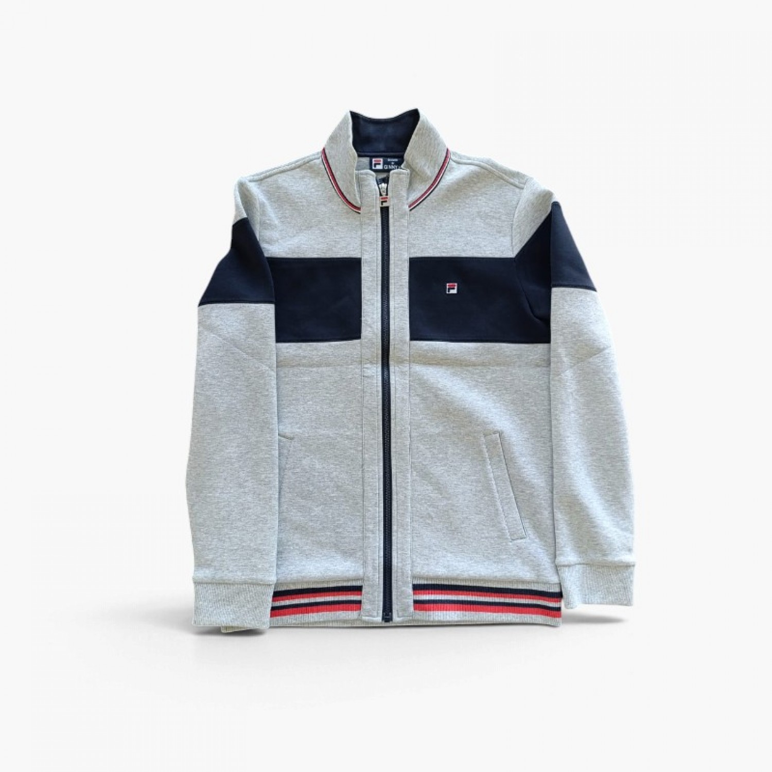 Fila Colorblock Full-Zip Jacket – Grey & Navy – L