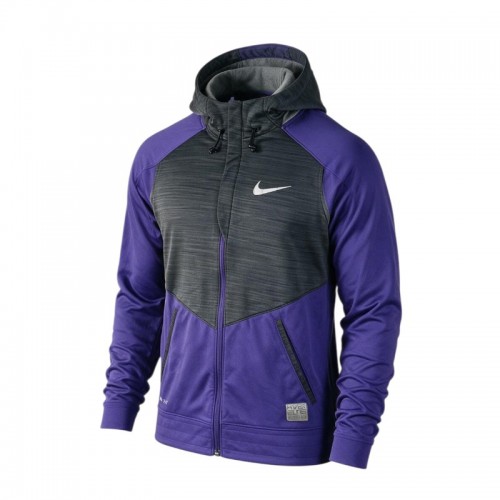 Nike Dri-FIT Full-Zip Hoodie – Purple & Charcoal – M