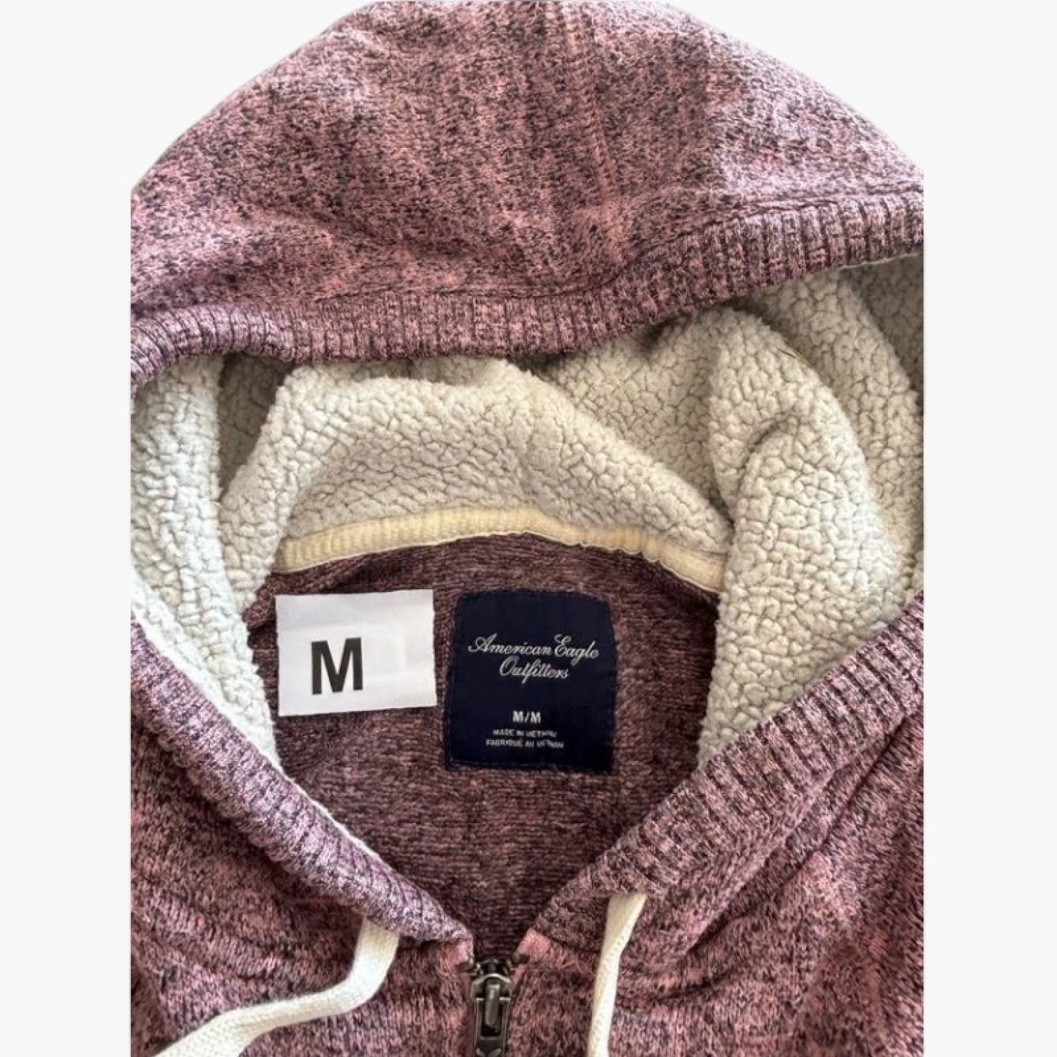 American Eagle Outfitters Sherpa-Lined Zip Hoodie M / Pre-Owned