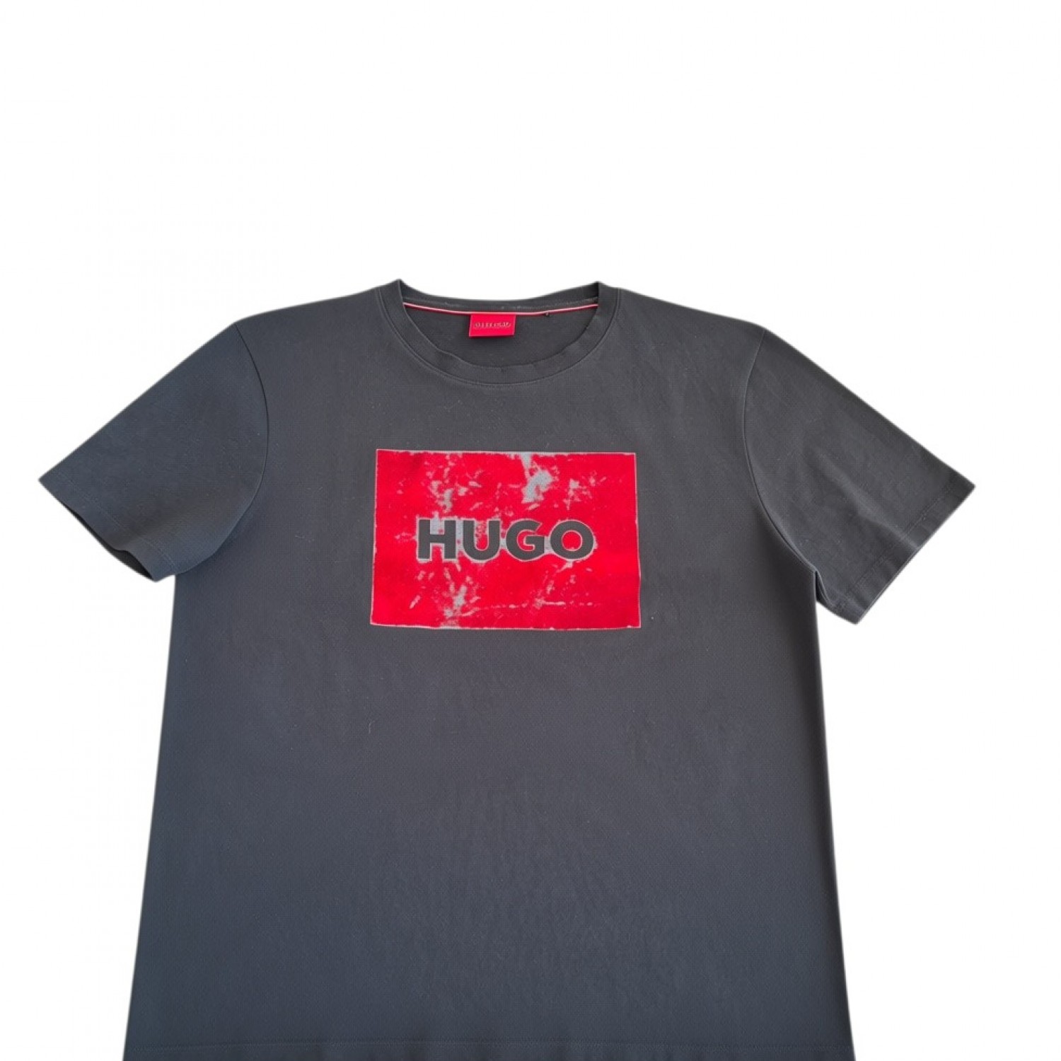 Hugo Μαύρο Αμάνικο T-Shirt με Κόκκινο Logo Print – Μέγεθος XXL / Pre-Owned