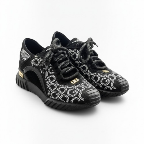 Dolce & Gabbana Μαύρα Sneakers με Strass DG – Μέγεθος 39 / Pre-Owned