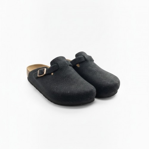 Birkenstock Μαύρα Felt Clogs με Αγκράφα – Μέγεθος 37 / Pre-Owned