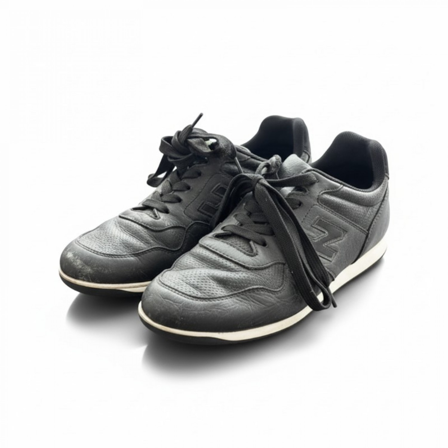 Μαύρα Δερμάτινα Sneakers με Πλαϊνό Σχέδιο – Μέγεθος 37 / Pre-Owned