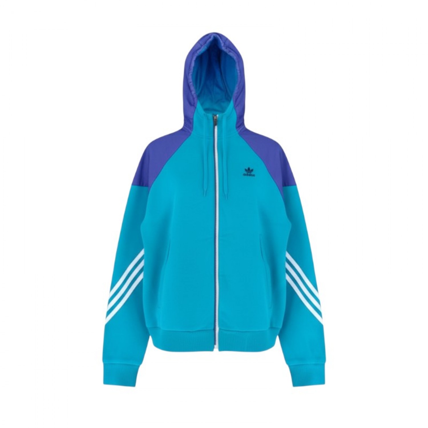 Adidas Originals Τιρκουάζ και Μωβ Φούτερ Ζακέτα Hoodie – Μέγεθος S / Pre-Owned