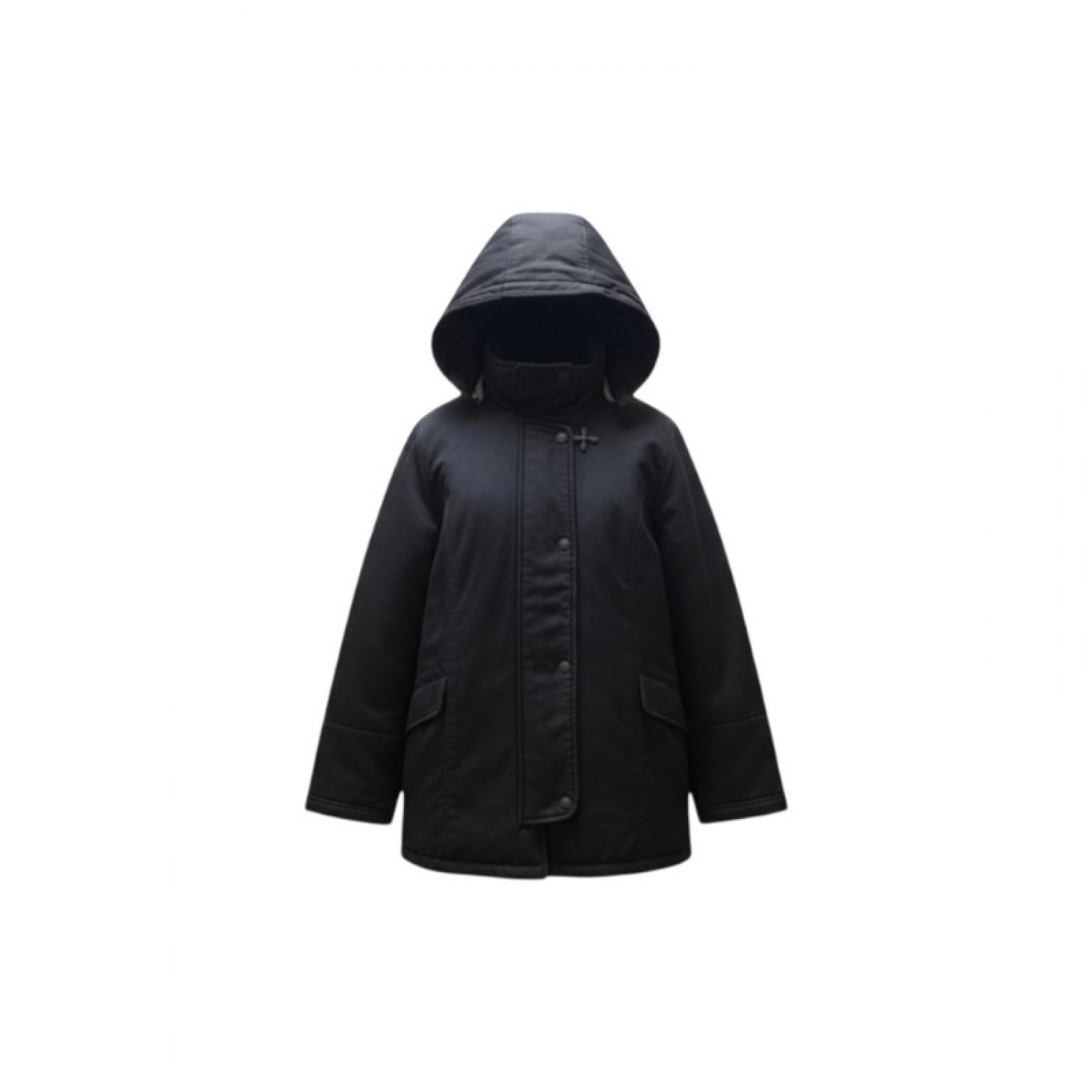 Fay Black Hooded Utility Parka Jacket — Size L / Pre-Owned