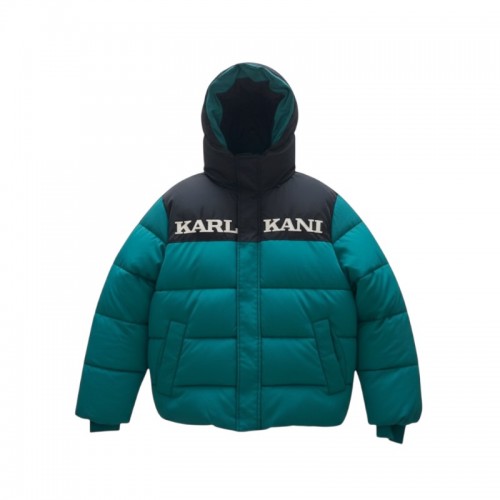 Karl Kani Turquoise & Black Logo Puffer Jacket — Size S / Pre-Owned