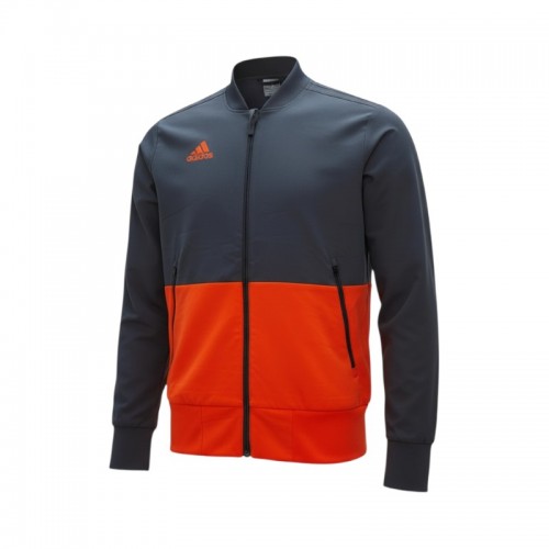 Adidas Grey & Bright Orange Full-Zip Training Jacket — Size S / Pre-Owned