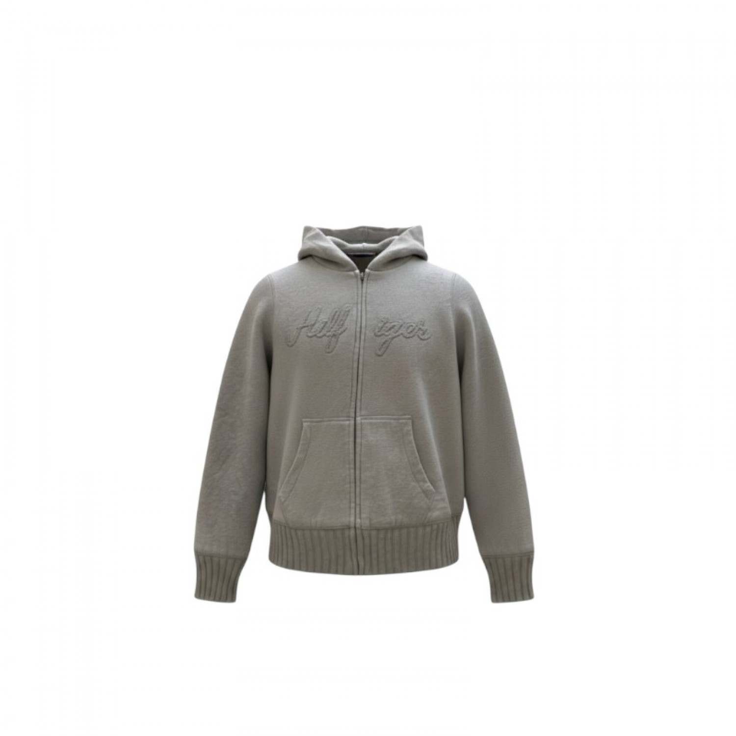 Tommy Hilfiger Beige Plush Fleece Zip Jacket — M / Pre-Owned
