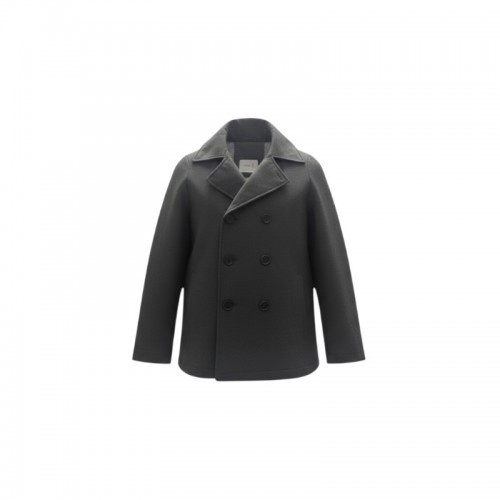 Slam Black Double-Breasted Peacoat — Size S / Pre-Owned