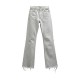 Levi’s Ribcage Straight Λευκό Τζιν με Ξέφτια – Μέγεθος 36 / Pre-Owned