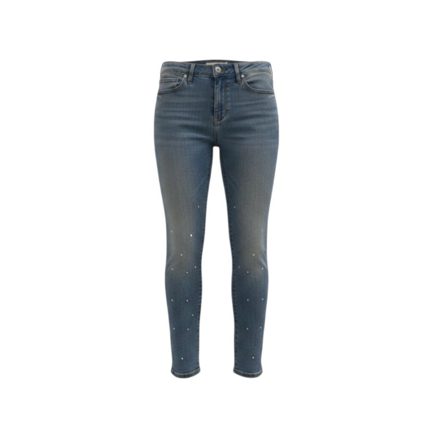 Levi’s 711 Skinny Γκρι-Μπλε Τζιν με Στρας – Μέγεθος 36 / Pre-Owned