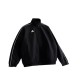 Adidas Μαύρο Αντιανεμικό Track Jacket με Λευκές Λεπτομέρειες – Μέγεθος L / Pre-Owned